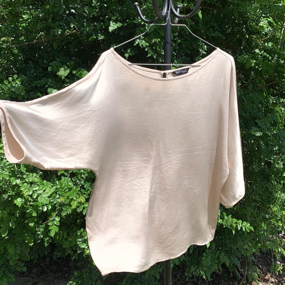 White House Black Market Wide Neck Silk Blouse